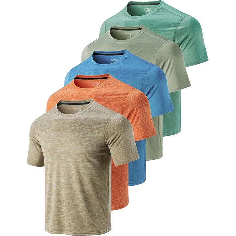 5 Pack Men’s Active Quick Dry Crew Neck T Shirts