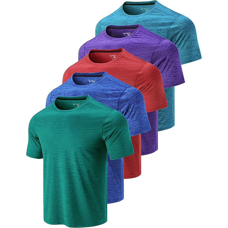 5 Pack Men’s Active Quick Dry Crew Neck T Shirts
