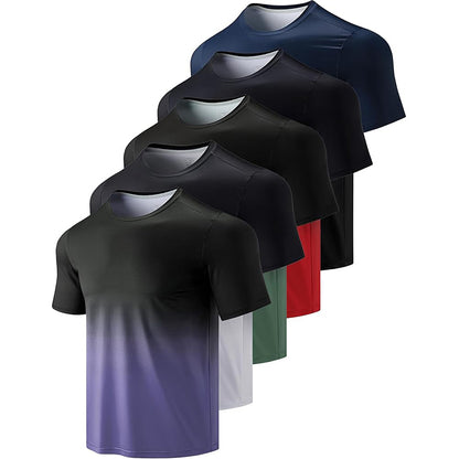 5 Pack Men’s Active Quick Dry Crew Neck T Shirts