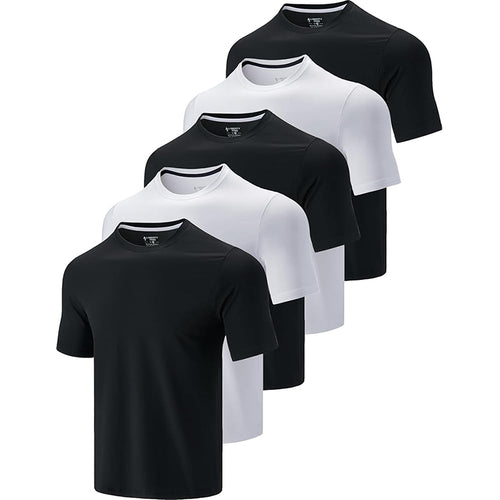 5 Pack Men’s Active Quick Dry Crew Neck T Shirts