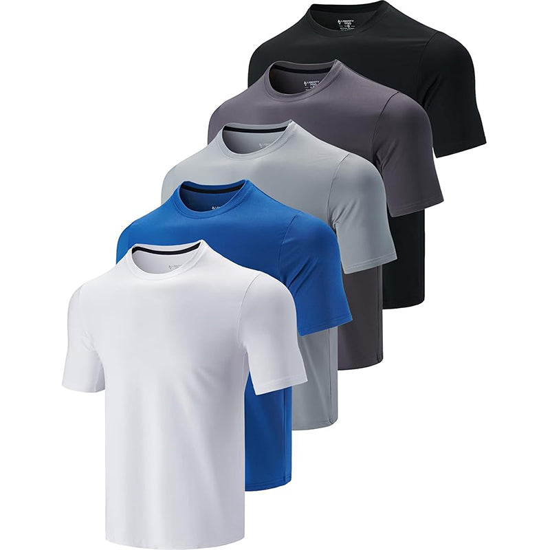 5 Pack Men’s Active Quick Dry Crew Neck T Shirts