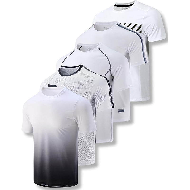 5 Pack Men’s Active Quick Dry Crew Neck T Shirts