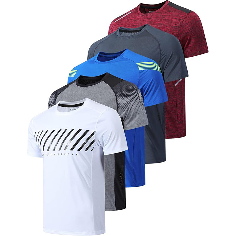 5 Pack Men’s Active Quick Dry Crew Neck T Shirts