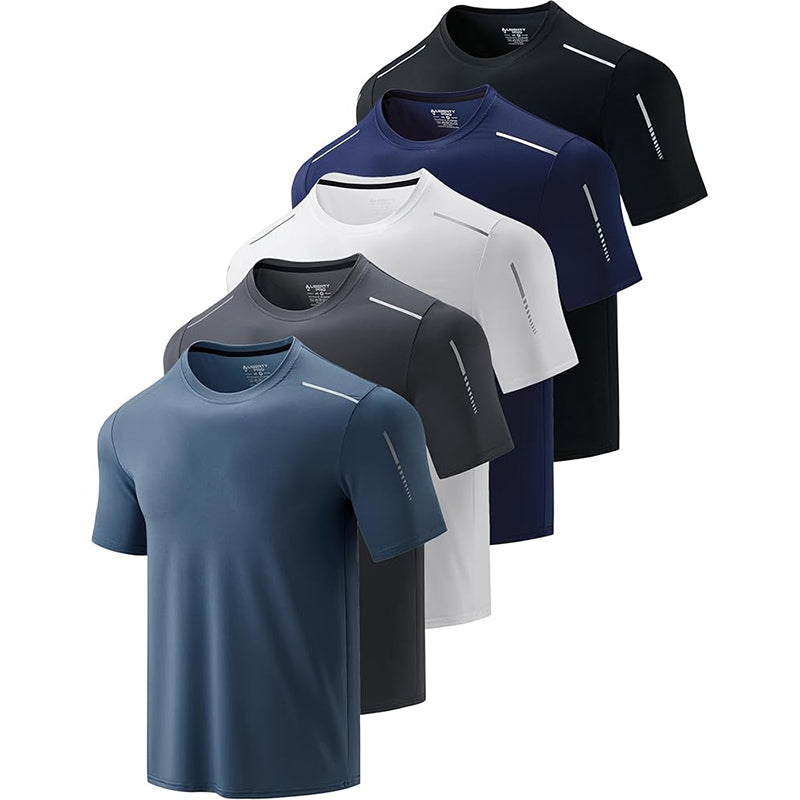 5 Pack Men’s Active Quick Dry Crew Neck T Shirts