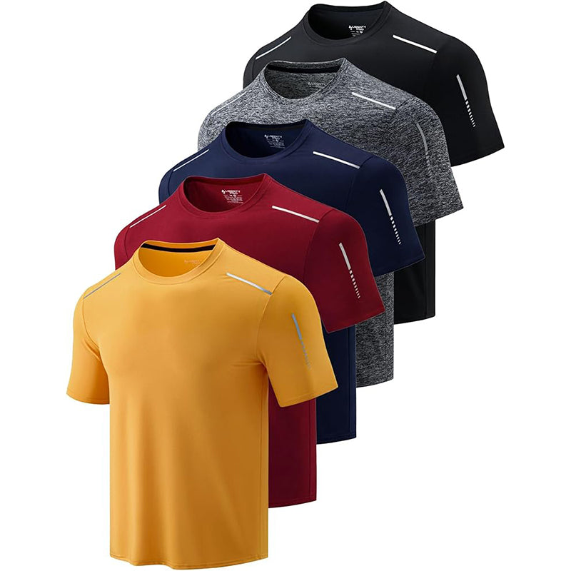 5 Pack Men’s Active Quick Dry Crew Neck T Shirts