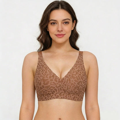 🏆Super Firming Leopard Print Jelly Bra | Women Wirefree Bras 👍No More Sagging Breasts